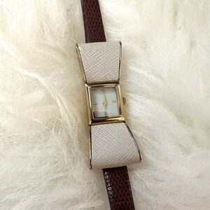 Kate Spade Bow Genuine Lizard Gold Watch
